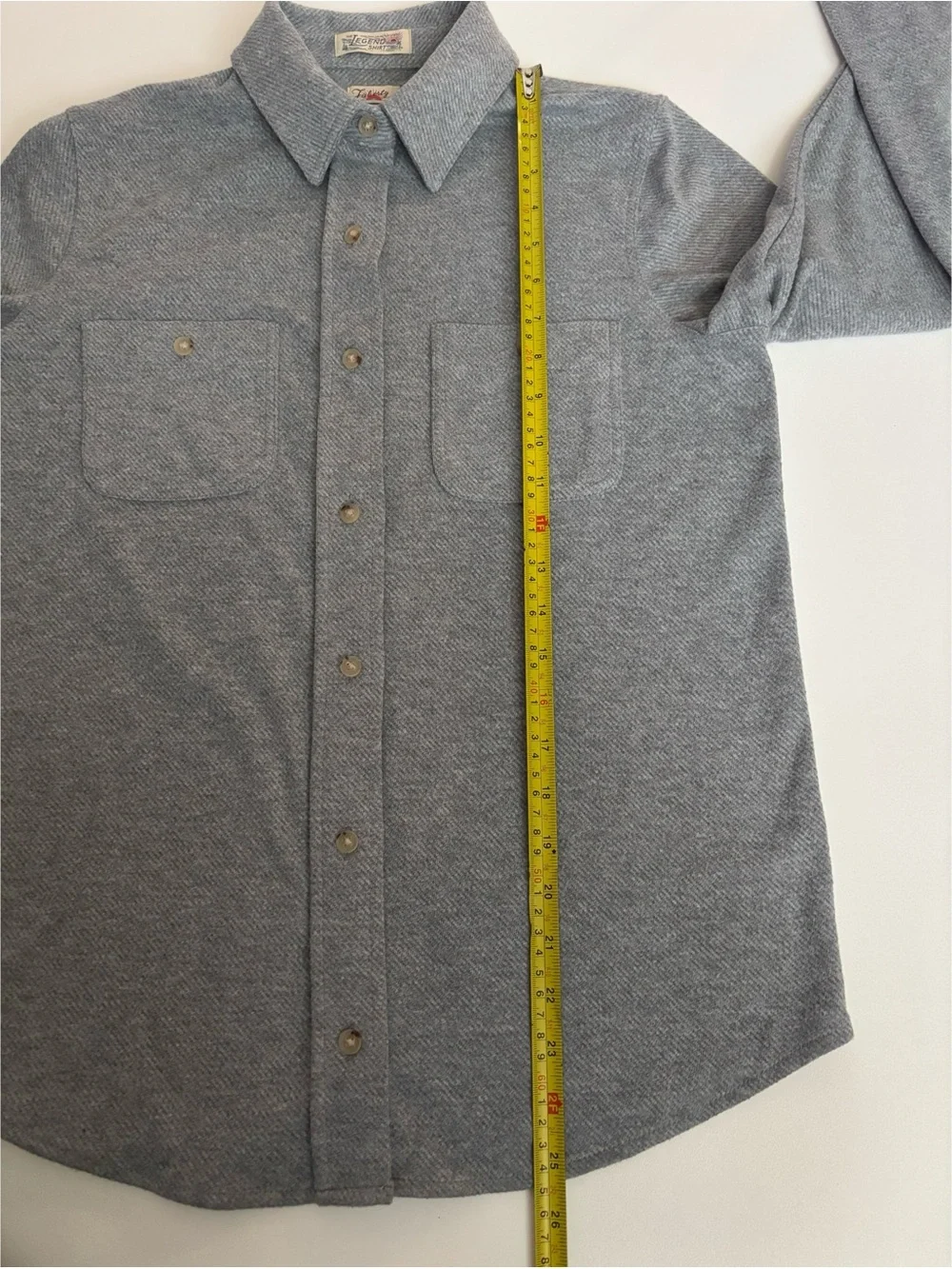 FAHERTY  ‘Legend’ Knit Sweater Shirt Fossil Grey Twill Size S $178~ New No Tags - Picture 5 of 8